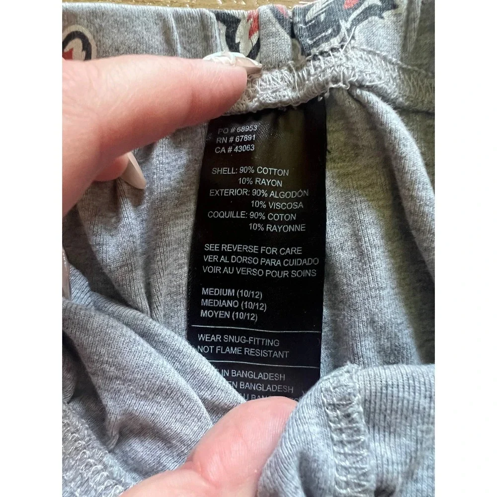 NFL‎ Cincinnati Bengals Pajama Pants Kids Med 10/12 Gray All Over Print Joggers